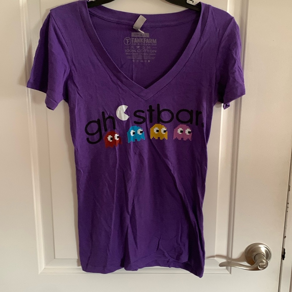 Tankfarm Purple Ghostbar PAC Man Graphic T-shirt